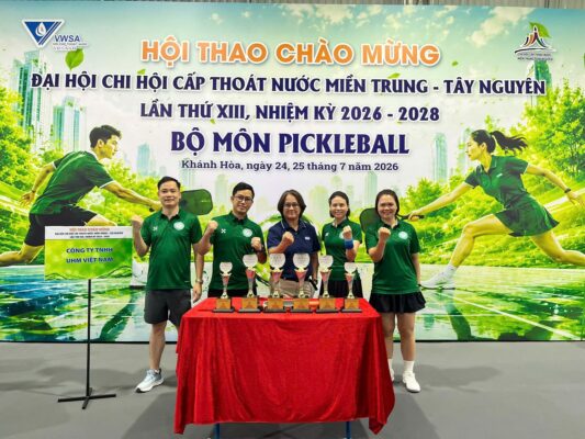 Đội UHM Việt Nam tham dự Hội thao Pickleball chào mừng Đại hội Chi hội Cấp thoát nước miền Trung – Tây Nguyên 2026